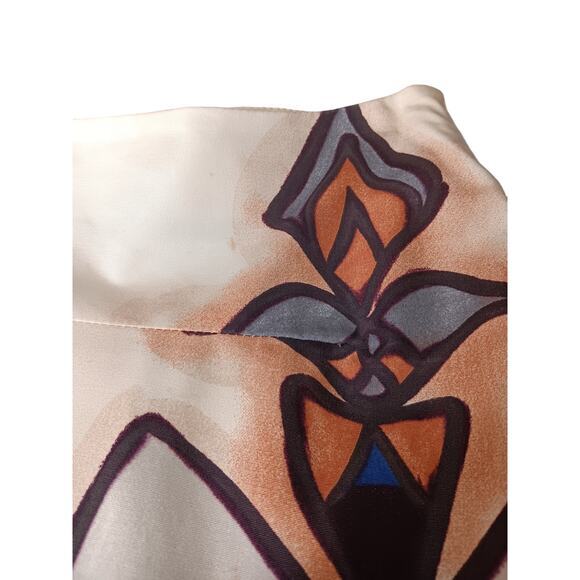 NEW MARNI A-Line High Waist Skirt Size 2 Stained Glass Design Knee Mid Length - Picture 9 of 9